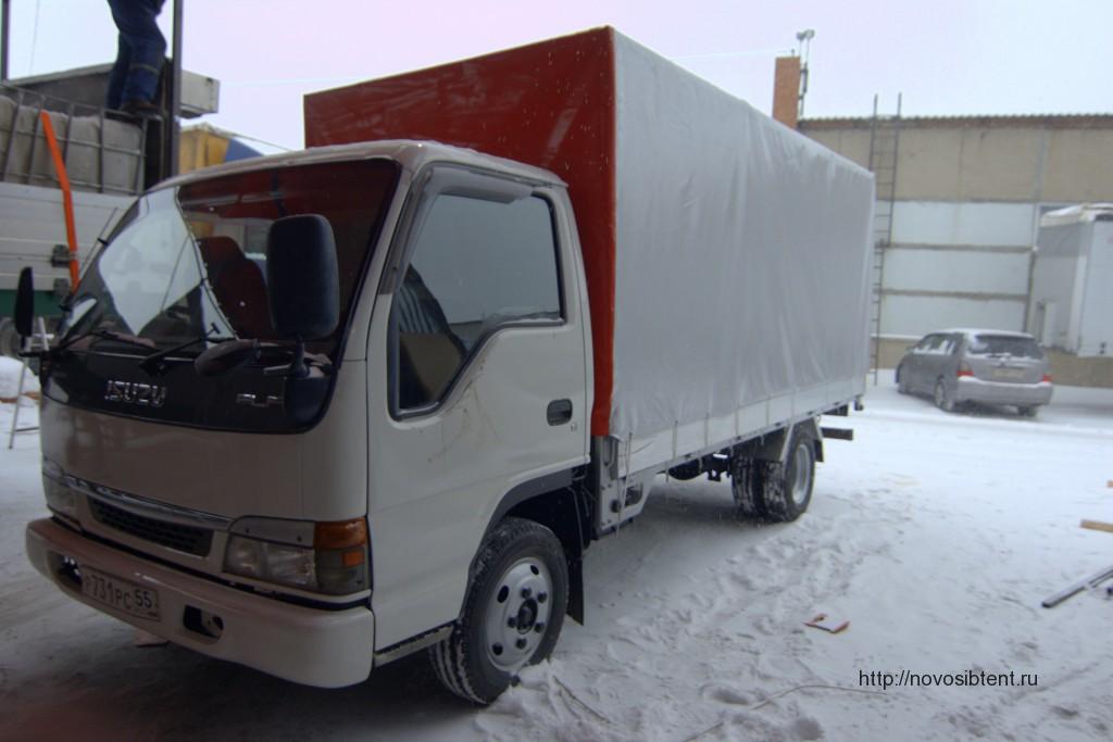 Двухцветный тент на грузовик Isuzu Elf в Новосибирске