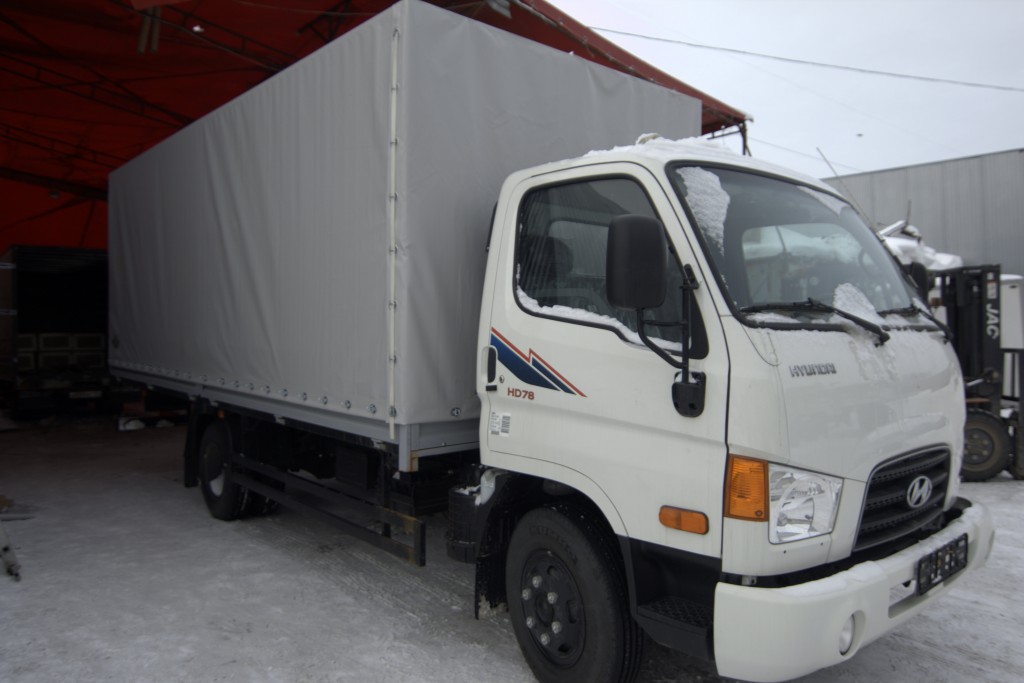 Изготовление и монтаж тента на грузовик Hyundai HD78 в Новосибирске