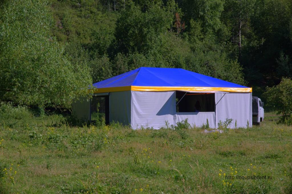 Шатер-палатка для летнего лагеря, из ПВХ, размер 8х6 м.