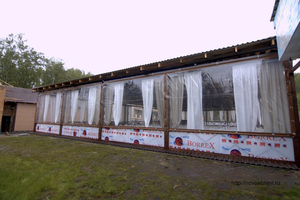 Прозрачные шторы для летнего кафе из ПВХ-пленки